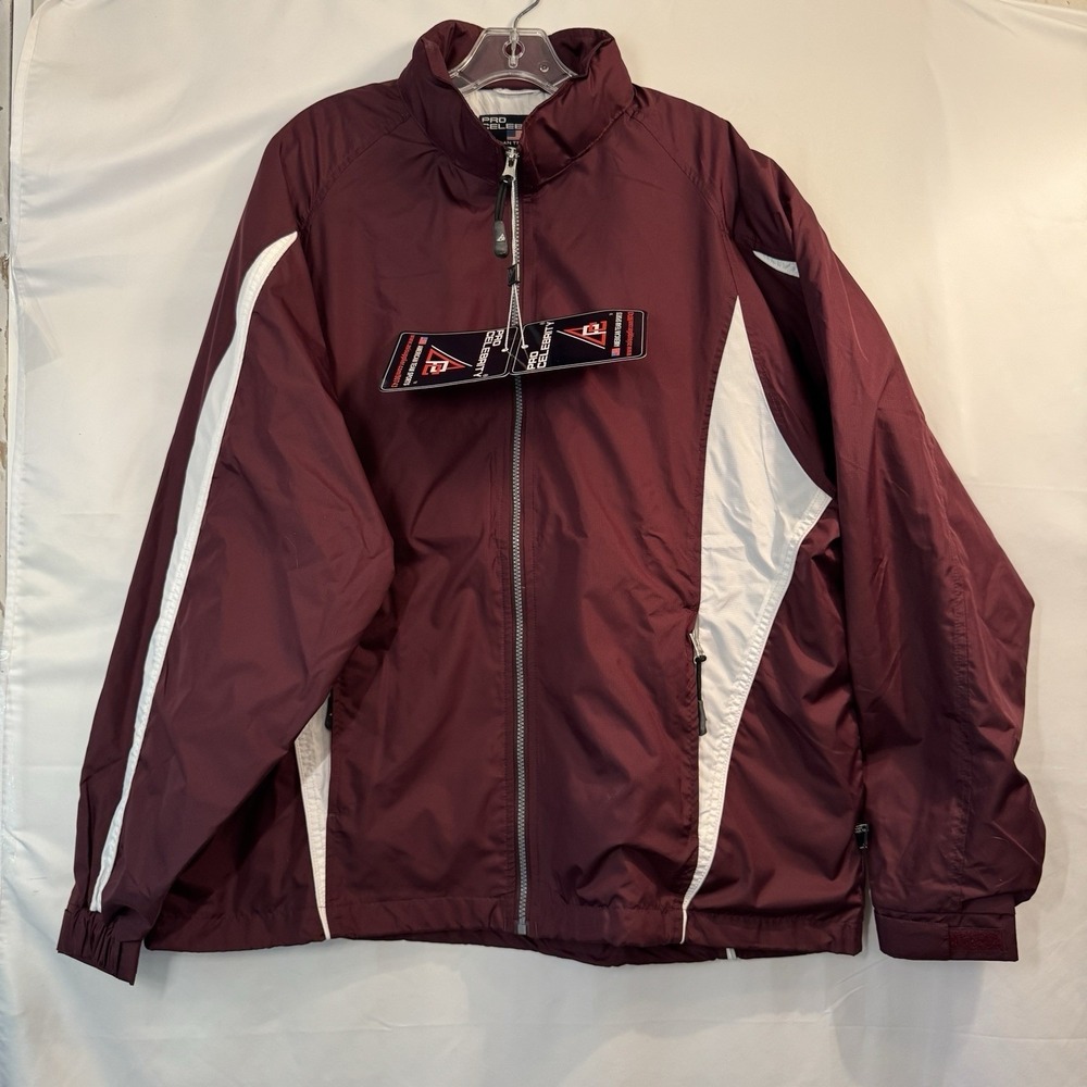 Pro‎ Celebrity American Team Sports Jacket Men's L Maroon White Water Resistant
